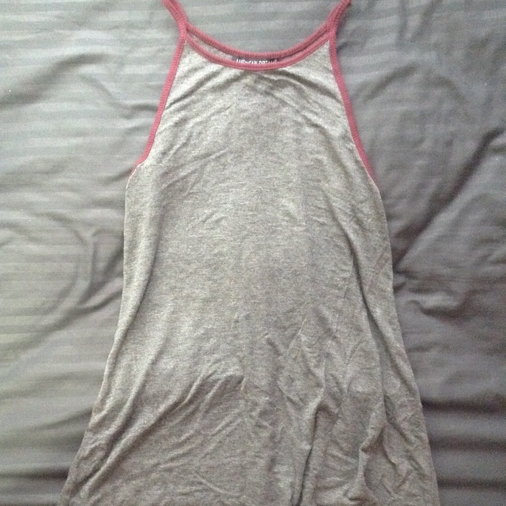 American Dream Grey and Burgundy  tank